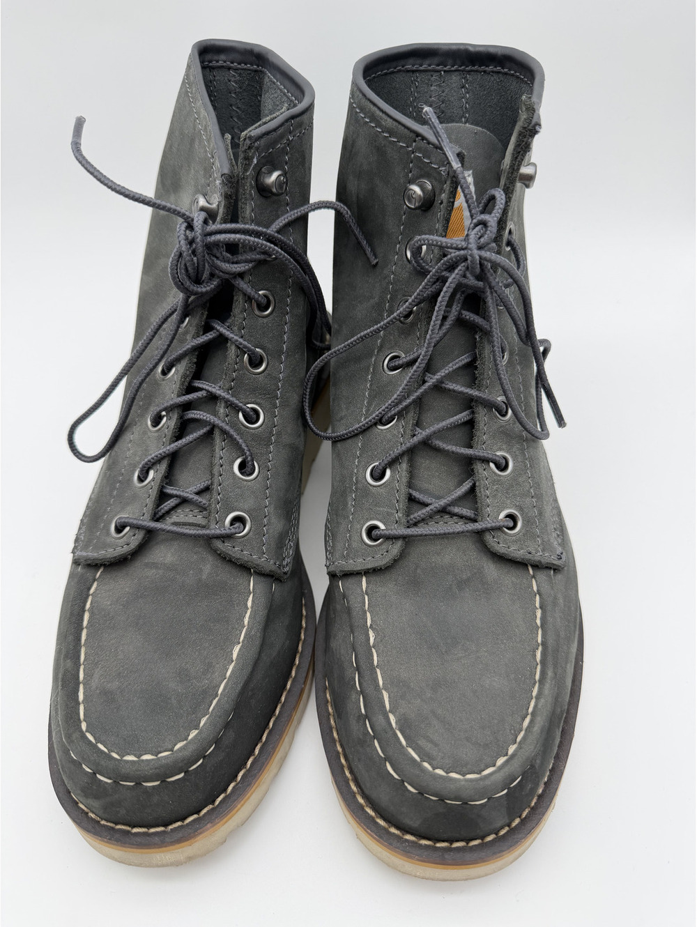 Carhartt Gray Nubuck Leather Lace-Up Boots Men's Size 8.5